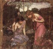 John William Waterhouse Study for Nymphs finding the Head of Orpheus oil painting reproduction